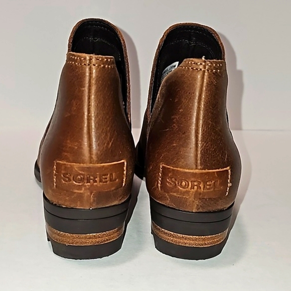 Sorel Lolla II Ankle Bootie Chelsea Boot Leather Cutout Waterproof Brown 6.5 - Picture 5 of 12
